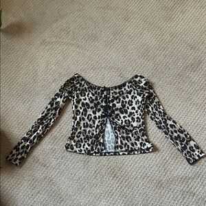 PacSun Gray Animal Print Top